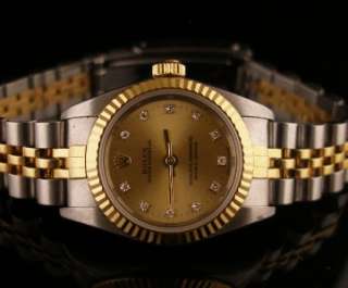 Excellent 18K/SS Ladies Rolex Oyster Perpetual Ref. 76193 Diamond Dial 