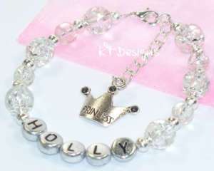 Name Bracelet, Personalised, Present, Bridesmaid, Clear  