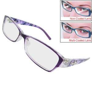   Cross Decor Purple Multi Coated Lens Plain Glasses
