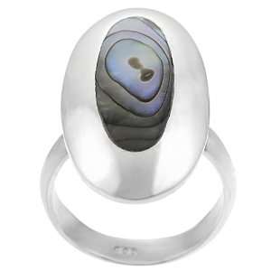  Sterling Silver Abalone Oval Ring Jewelry