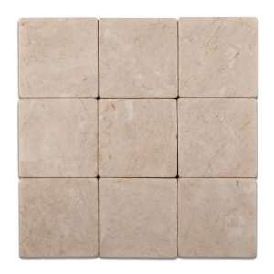  Bursa Beige / Sandy Beige Marble 4 X 4 Tumbled Field Tile 