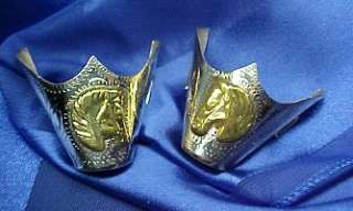 Western engraved gold silver cowboy Boot tips brass Horse head  