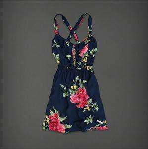 NWT Abercrombie Women Bridget Dress 100% Viscose Navy Floral S  