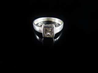 Beautiful Vintage Custom Made Silver Ring Mark 925 w LC Diamonds 