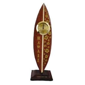  Surfboard Clock Hibiscus Design 