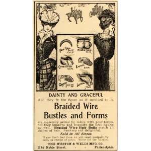  1899 Ad Braided Wire Bustle Forms Body Hair Roll Empire 