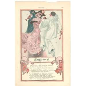  1906 Print Carnival Print Dancing Masks 