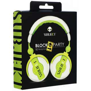 SUBJEKT MKAG8100G MK AG8100G BlockParty DJ Headphones (White/Green 