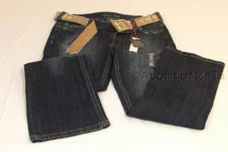 Womens Suko Jeans Petite Destroyed w/ Floral Belt SZ 4P  
