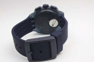 New Swatch Blue Hero Chronograph Date Navy Rubber Band Watch SUIN402 