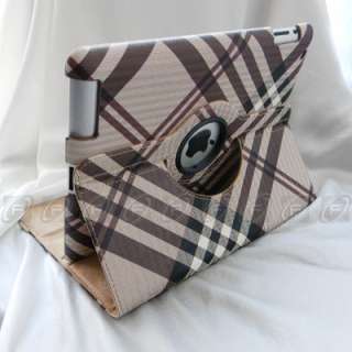   Rotating Smart Cover Leather Case Stand For iPad 2 Wake/Sleep  