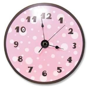  Trend Lab 100056 Polka Dots Wall Clock in Pink and Brown 