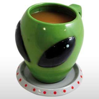Alien Cup & Saucer   Gag Gift Coffee Tea Kitchen Mug  