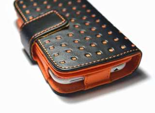 new orange wallet stype leather case for iphone 3g 3gs