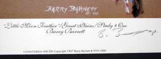 Barry Barnett LITTLE MOON FEATHER Ltd Ed Print Signed  
