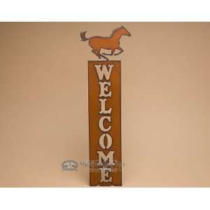  Rustic Western Metal Welcome Sign  Horse (w27)