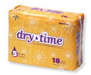 DRY TIME BABY DIAPERS SIZE 5; 30 38LBS (Lots of 144)  
