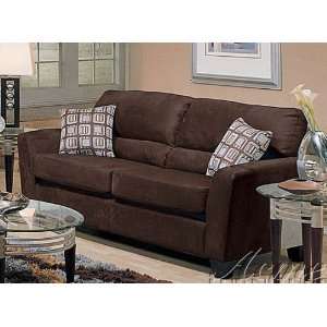  Sofa Couch with Wooden Legs Chocolate Brown Microfiber 