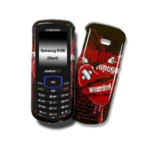  Samsung Stunt, R100 Red on Black Broken Heart Design Hard 