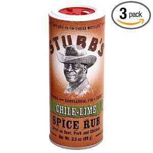 Stubbs Chili Lime Rub 3.5oz Canisters Grocery & Gourmet Food