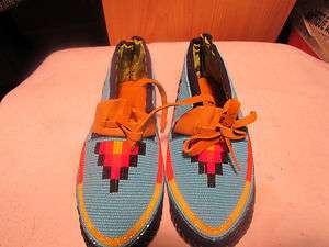 NATIVE AMERICAN FULL BEAD HIDE CHILDS MOCCASINS, BEADS,MULTI COLOR 71 