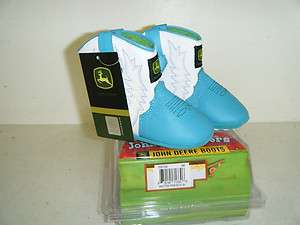 JOHN DEERE Johnny Poppers Baby Boots Sz 2 M US New  