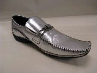 New Arrivals Mens Silver Fiesso Slipon Leather w/Stitching Shoes 