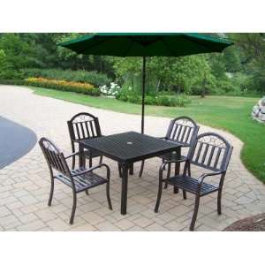   40 x 40 5pc Dining Set with Cantilever Umbrella Patio, Lawn & Garden