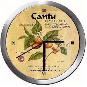 CANTU 14 Inch Coffee Metal Clock Quartz Movement Kitchen 
