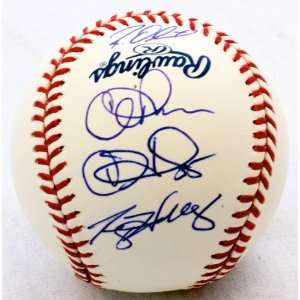  Halladay, Hamels, Lee & Oswalt Signed Baseball   Phillies 