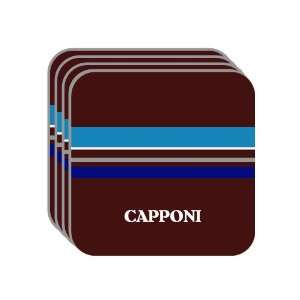 Personal Name Gift   CAPPONI Set of 4 Mini Mousepad Coasters (blue 