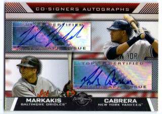 NICK MARKAKIS MELKY CABRERA 2007 Topps Co Signers Autograph Auto Card 