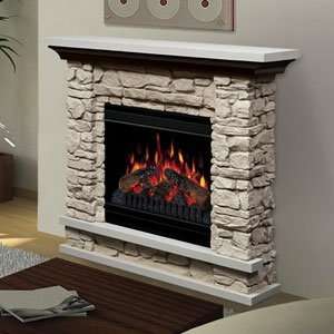 Dimplex Lincoln Simulated Stone Electric Fireplace Mantel Package 