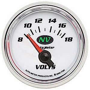  Auto Meter 7392 NV 2 1/16 8 18V Short Sweep Electric Voltmeter 
