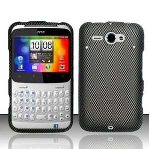 For HTC Status (AT&T) Rubberized Carbon Fiber Design Snap on Protector 