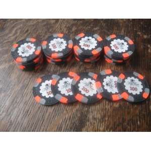  25 Paulson World Top Hat & Cane Clay Poker Chips Black 