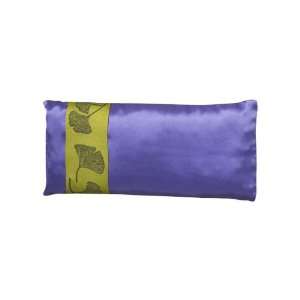 Organic Lavender Filled Silk Eye Pillow   Purple With Green Gingko 