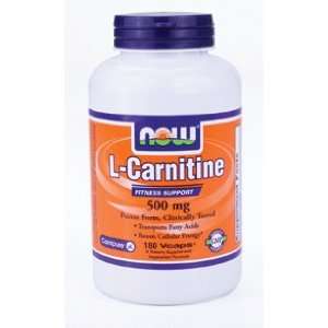  NOW Foods   L Carnitine 500 mg 180 vcaps Health 