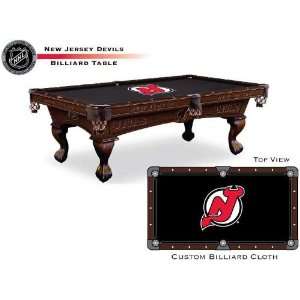  New Jersey Devils Logo Pool Table with Elmhurst Legs and 