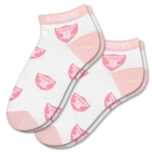  Oakland Raiders Womens Pink Socks (2 pack) Sports 