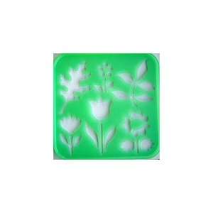  Tupperware Tuppertoy Flower / Leaf Stencil Green 