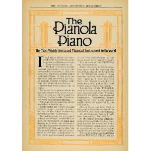  1910 Ad Pianola Steinway Weber Grand Piano Music World 
