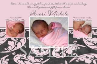 UNIQUE Photo Baby GIRL Birth Announcements 50+ Des  