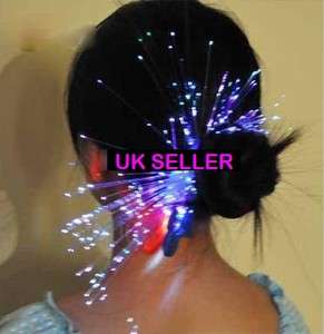 LED LIGHT UP HAIR EXTENSIONS GIRLS CHILDRENS CLIP PONY TAIL STOCKING 