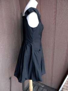 AX Armani Exchange Sz 4 Black LBD Sweetheart Neck Bubble Hem Dress 