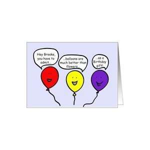  Cartoon Balloon People Birthday Greetings, Brooke Card 