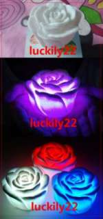 LED Changing 7 Color Floating Rose Flower Candle lights  