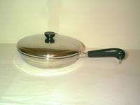REVERE WARE ALL STAINLESS STEEL 10 SKILLET / FRY PAN WITH LID CLINTON 