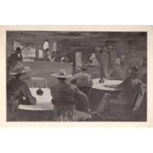 1902 Original Print Frederic Remington Men Saloon West   Original 