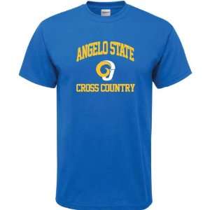  Angelo State Rams Royal Blue Cross Country Arch T Shirt 